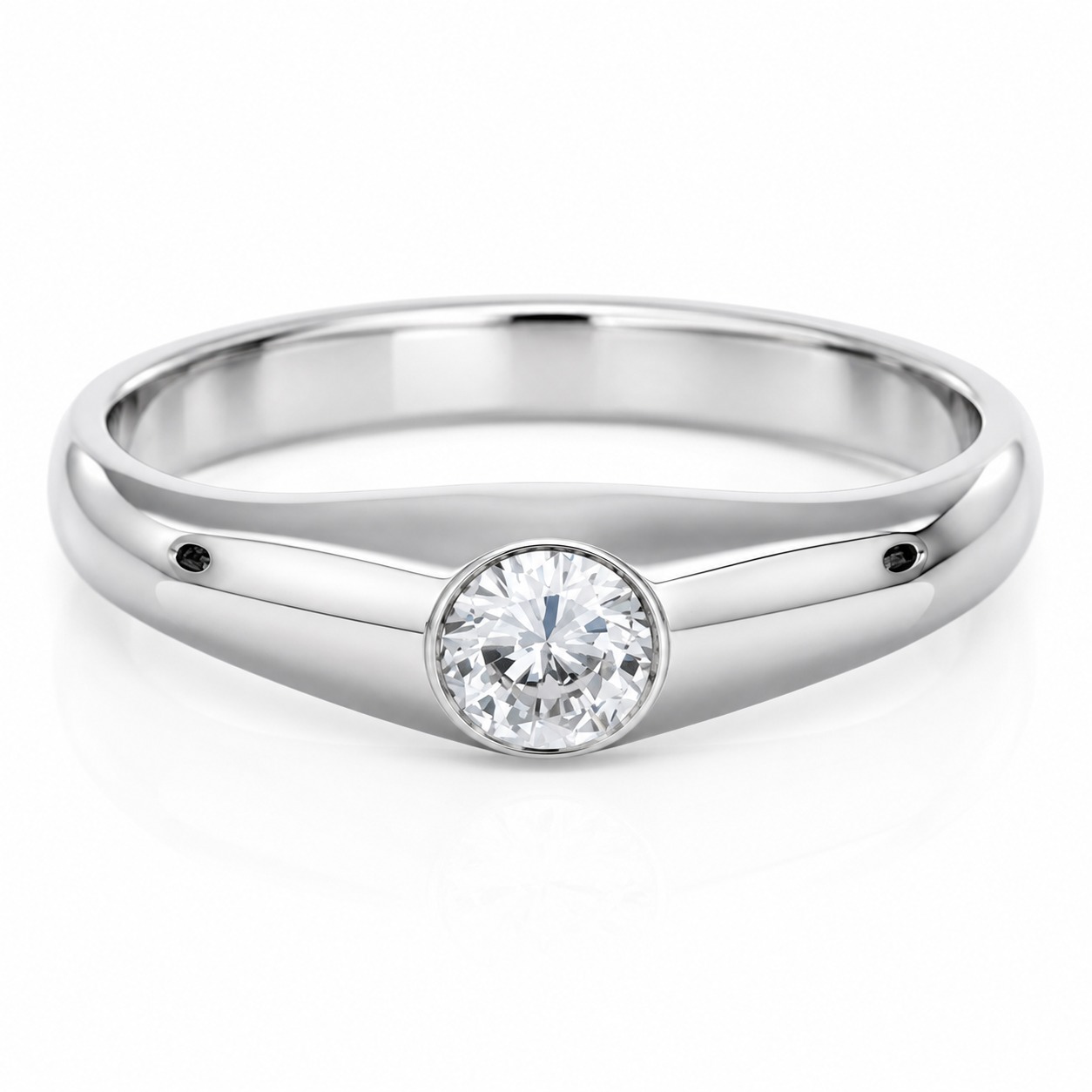 Anillo solitario de compromiso Gómez & Molina de oro blanco de 0,38 quilates
