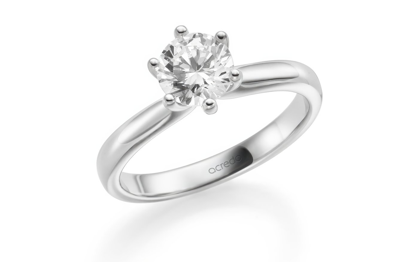 Anillo solitario de compromiso ACREDO de un quilate