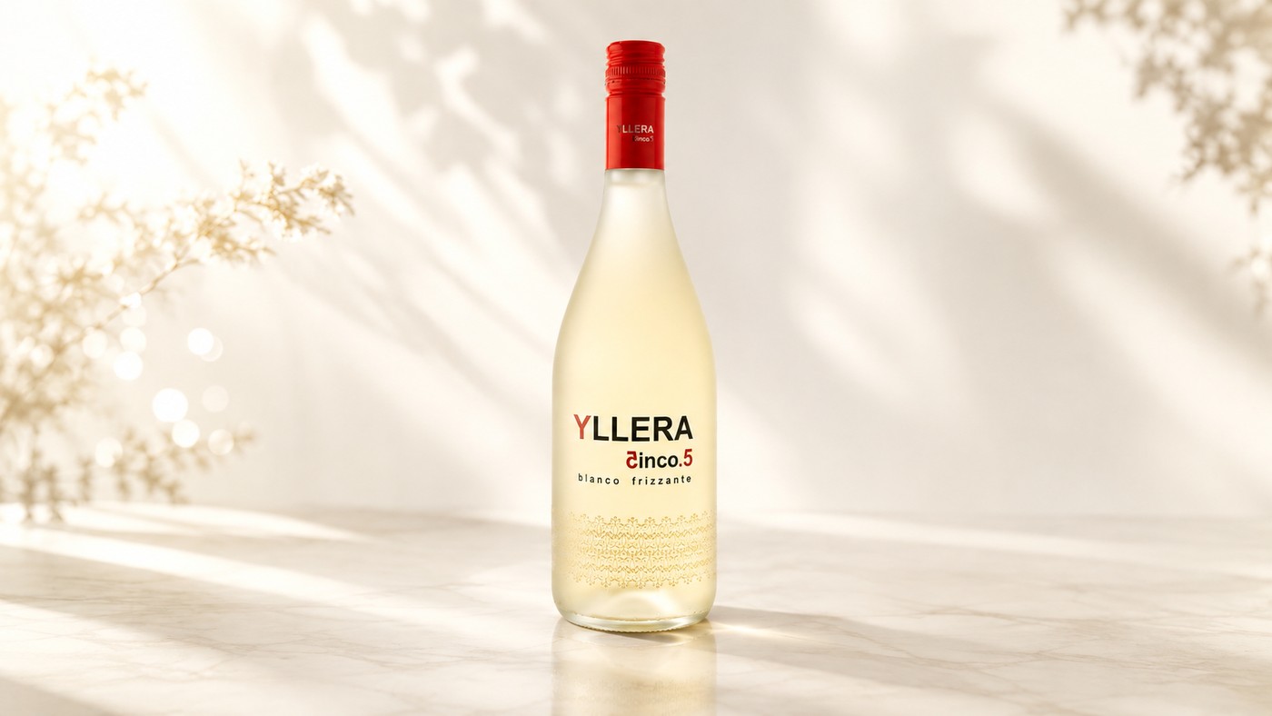Botella de vino Yllera Cinco.5 blanco frizzante de Bodegas Yllera